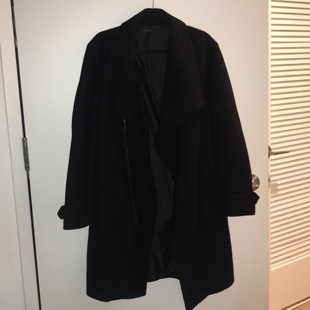 Zara Moto style zip pea coat